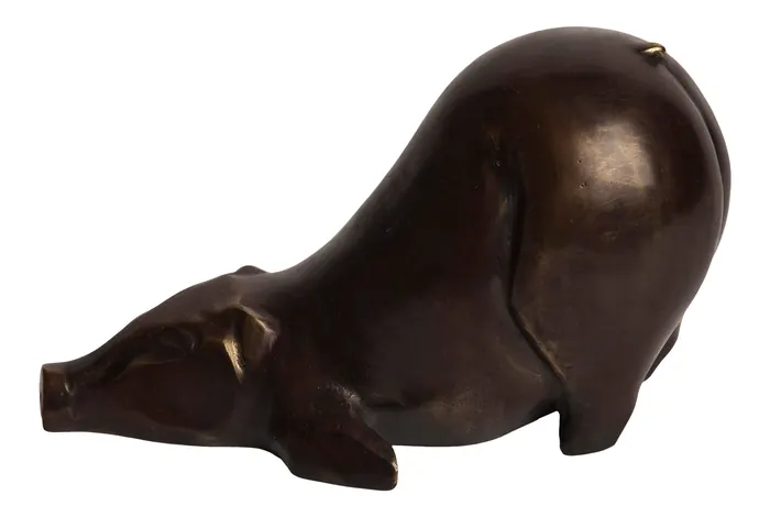 Pig — bronze sculpture by Veaceslav Jiglitski