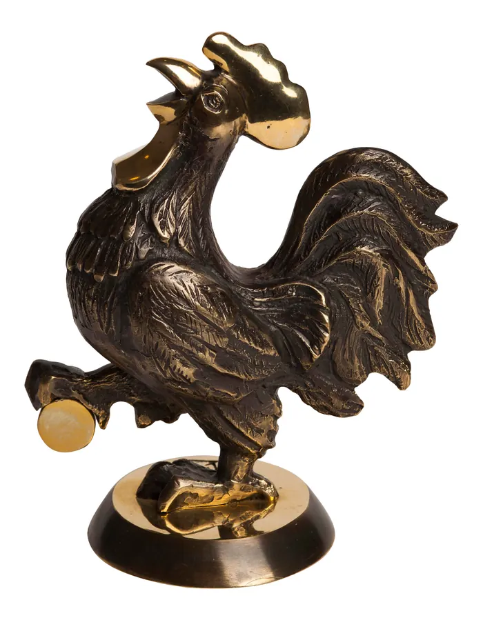 Rooster — bronze sculpture by Veaceslav Jiglitski